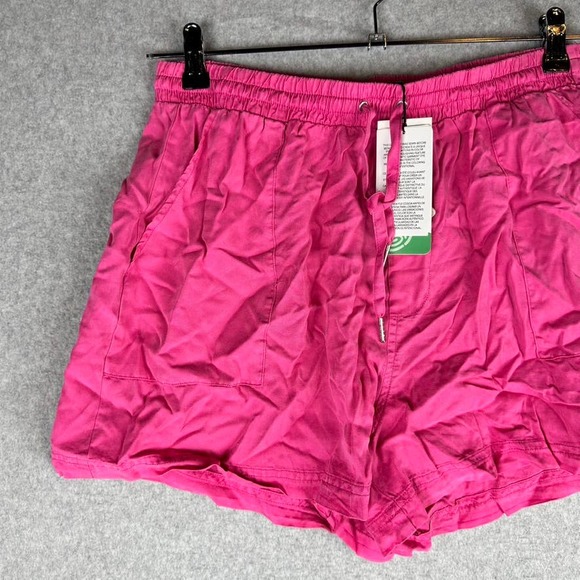 New Calvin Klein Jeans Womans Sz Medium Pull On Shorts Pockets Pinks Tencel NWT - Picture 3 of 8